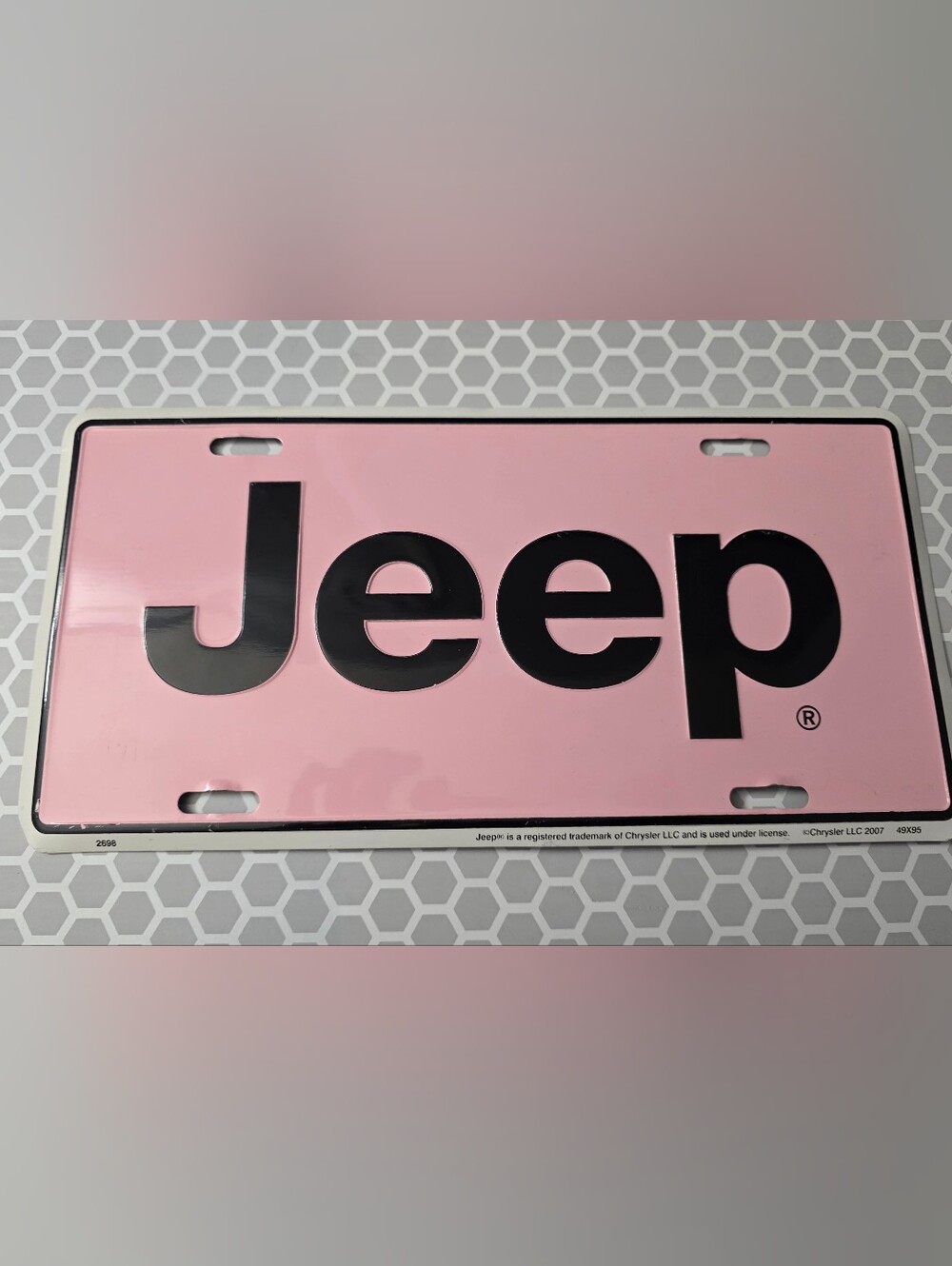 Rare Officially Licensed Pink Jeep Vanity License Plate Y2K Girly Jeep Girl